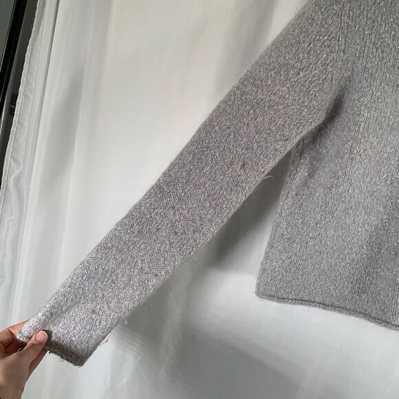 Banana Republic Mohair Wool Blend Sweater Women's Medium Grey Knit Turtleneck - Picture 5 of 9